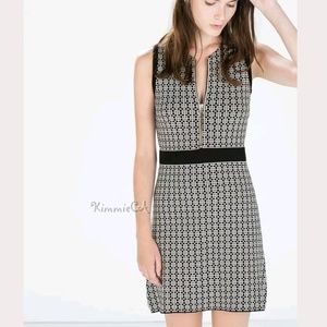 Zara NWT Jacquard Dress with Zips